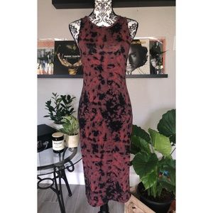 🌹{SOLD} Tie Dyed Mid Length Tee Shirt Dress